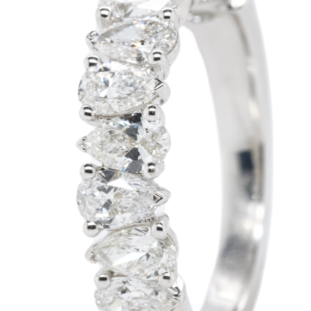 14K White Gold Pear Lab-Grown Diamond Eternity Band, 1.63 CTTW