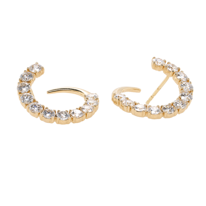 2.21 CTTW Round Lab-Grown Diamond Stud Earrings in 14K Yellow Gold
