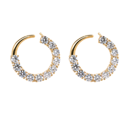 2.21 CTTW Round Lab-Grown Diamond Stud Earrings in 14K Yellow Gold