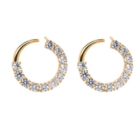 2.21 CTTW Round Lab-Grown Diamond Stud Earrings in 14K Yellow Gold