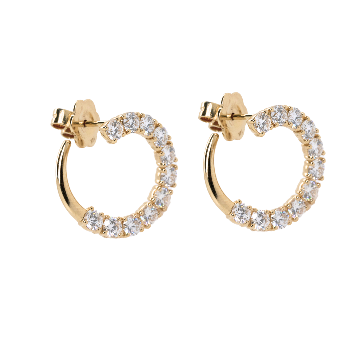 2.21 CTTW Round Lab-Grown Diamond Stud Earrings in 14K Yellow Gold