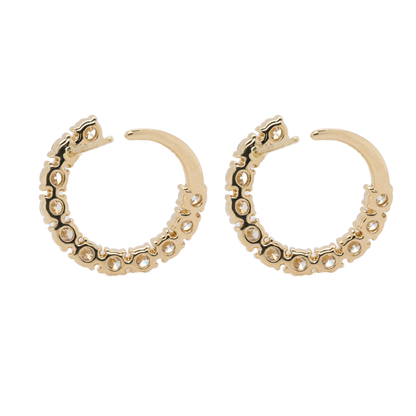 2.21 CTTW Round Lab-Grown Diamond Stud Earrings in 14K Yellow Gold