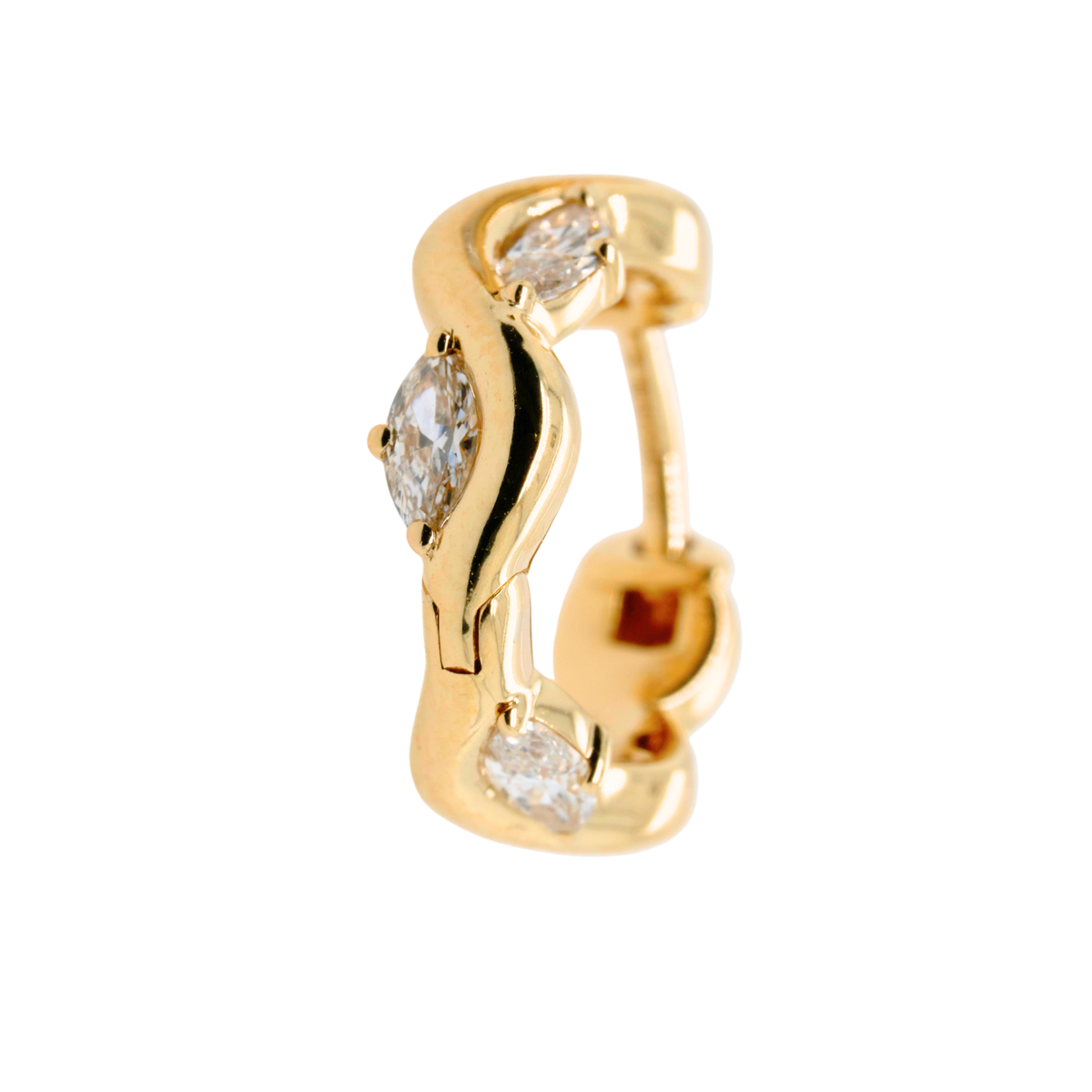 Lab-Grown Diamond Prong Huggie Earrings in 14K Yellow Gold, 0.78 CTTW