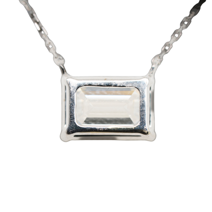 2.03 CTTW Emerald Lab-Grown Diamond Pendant in 14K White Gold, 16"