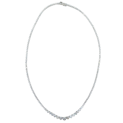 8.41 CTTW Round Lab-Grown Diamond Tennis Necklace in 14K White Gold, 16"