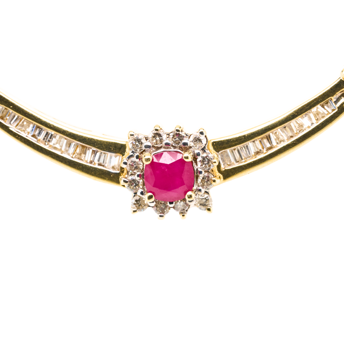 0.5 CTTW Round Natural Ruby Pendant in 14K Yellow Gold, 19.3"