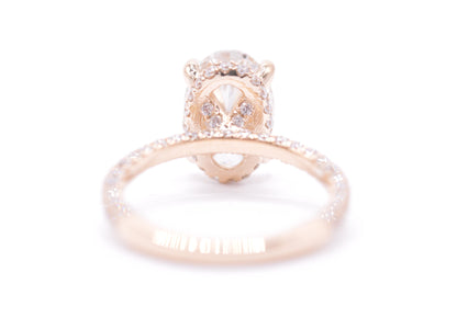 3ct oval lab diamond center igi certified f color vs1 custom 3d diamond pave setting 14k yellow gold