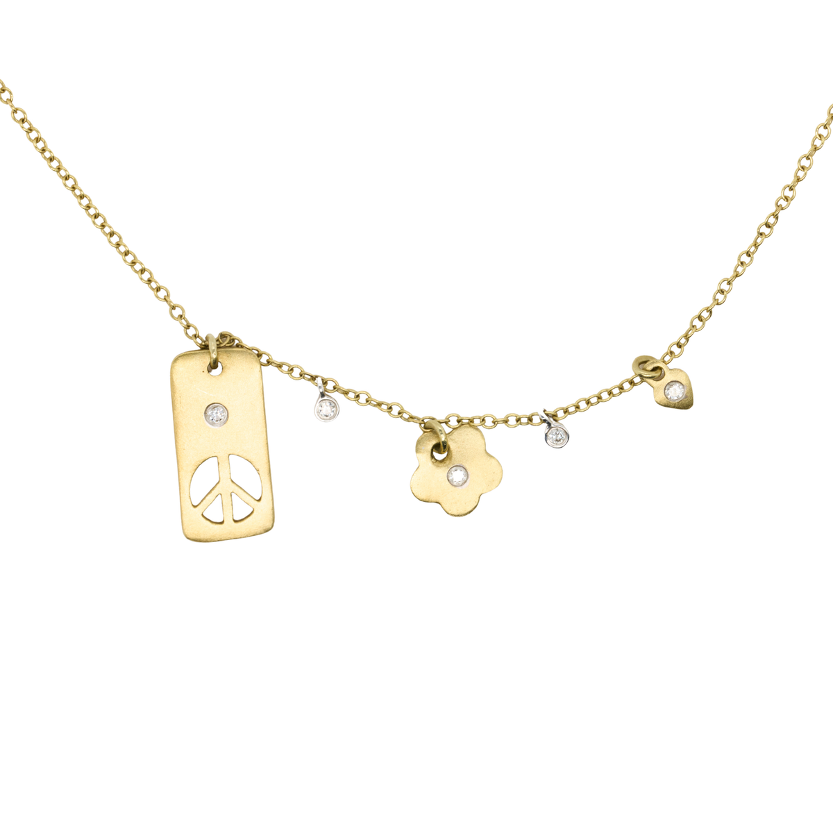 14K Yellow Gold Diamond Necklace