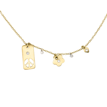 14K Yellow Gold Diamond Necklace
