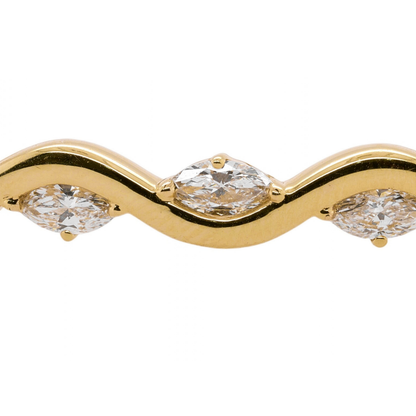 2.91 CTTW Marquise Lab-Grown Diamond Bangle in 14K Yellow Gold, 7"