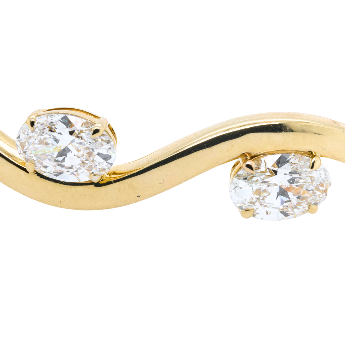 4.17 CTTW Oval Lab-Grown Diamond Bangle in 14K Yellow Gold, 6.3"