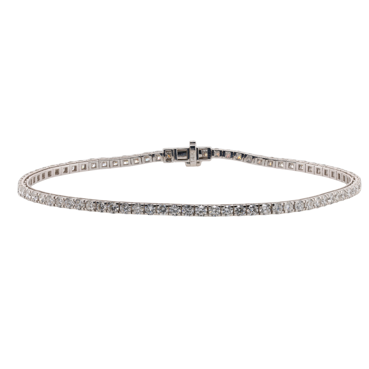 3.00 CTTW Round Lab-Grown Diamond Tennis Bracelet in 14K White Gold, 7"
