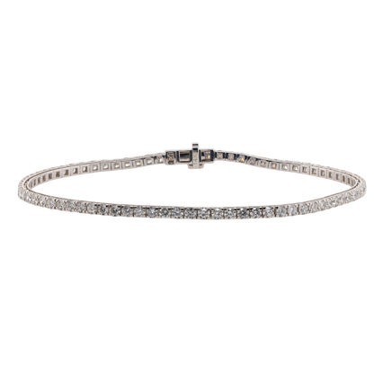 3.00 CTTW Round Lab-Grown Diamond Tennis Bracelet in 14K White Gold, 7"