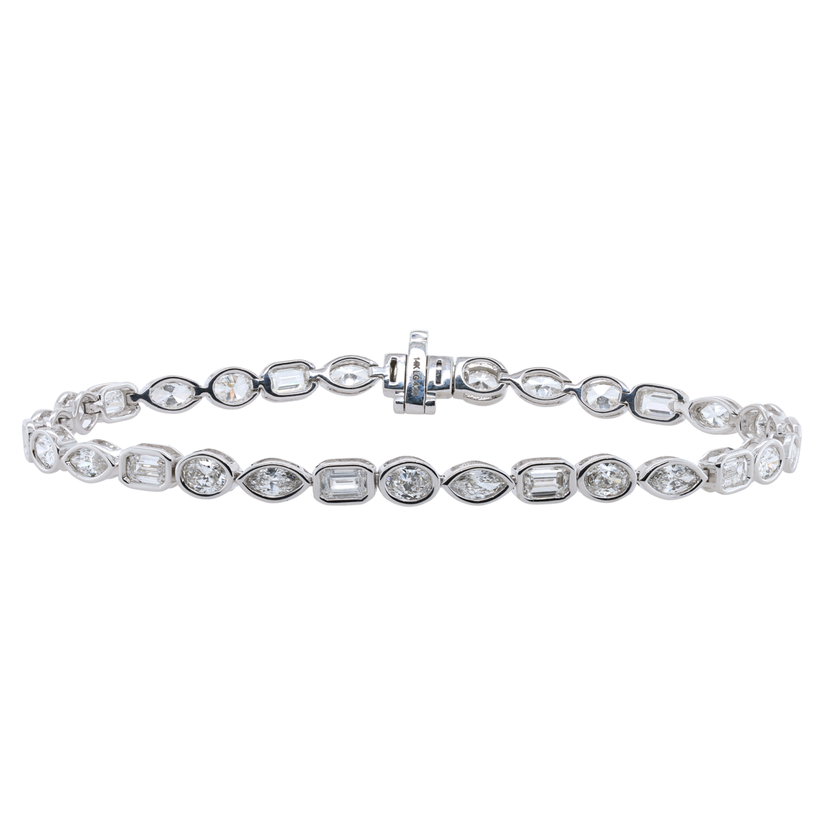 14K White Gold Lab-Grown Diamond Tennis Bracelet, 4.00 CTTW, 7"