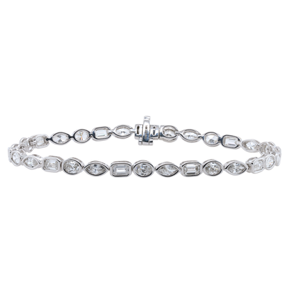 14K White Gold Lab-Grown Diamond Tennis Bracelet, 4.00 CTTW, 7"