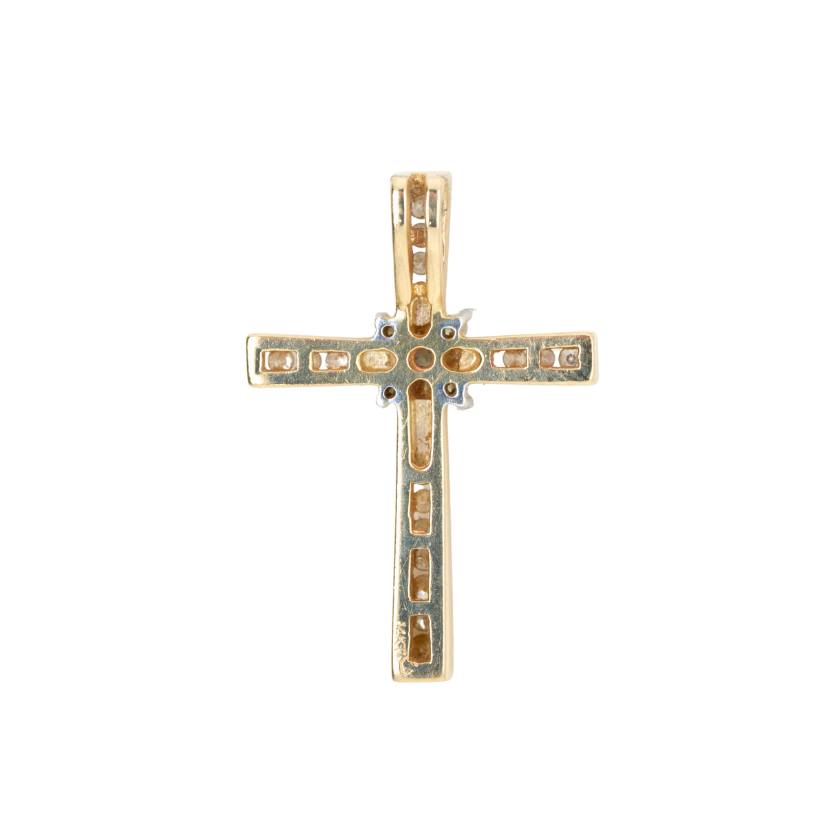 0.25 CTTW Round Natural Diamond Pendant in 14K Two-Tone Gold