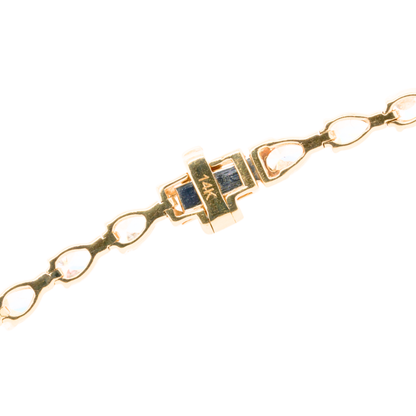 3.94 CTTW Pear Lab-Grown Diamond Tennis Bracelet in 14K Yellow Gold, 7"