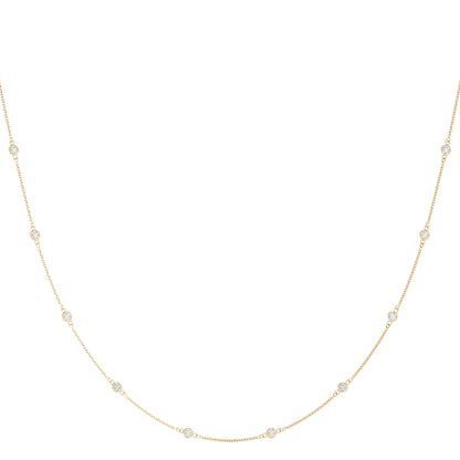 14K Yellow Gold 1 ct Diamond Fashion Necklace