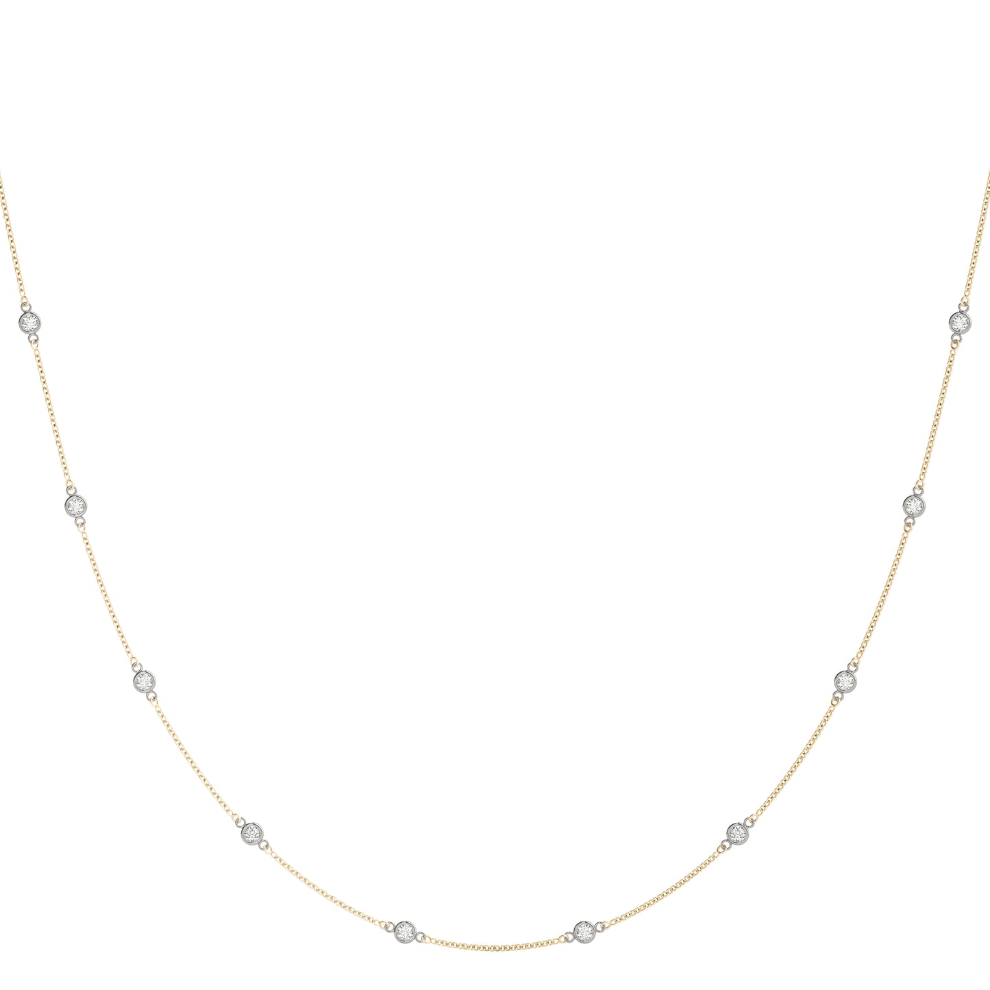 14K Rose Gold 1 ct Diamond Chain Necklace