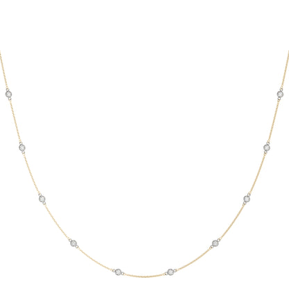 14K Rose Gold 1 ct Diamond Chain Necklace