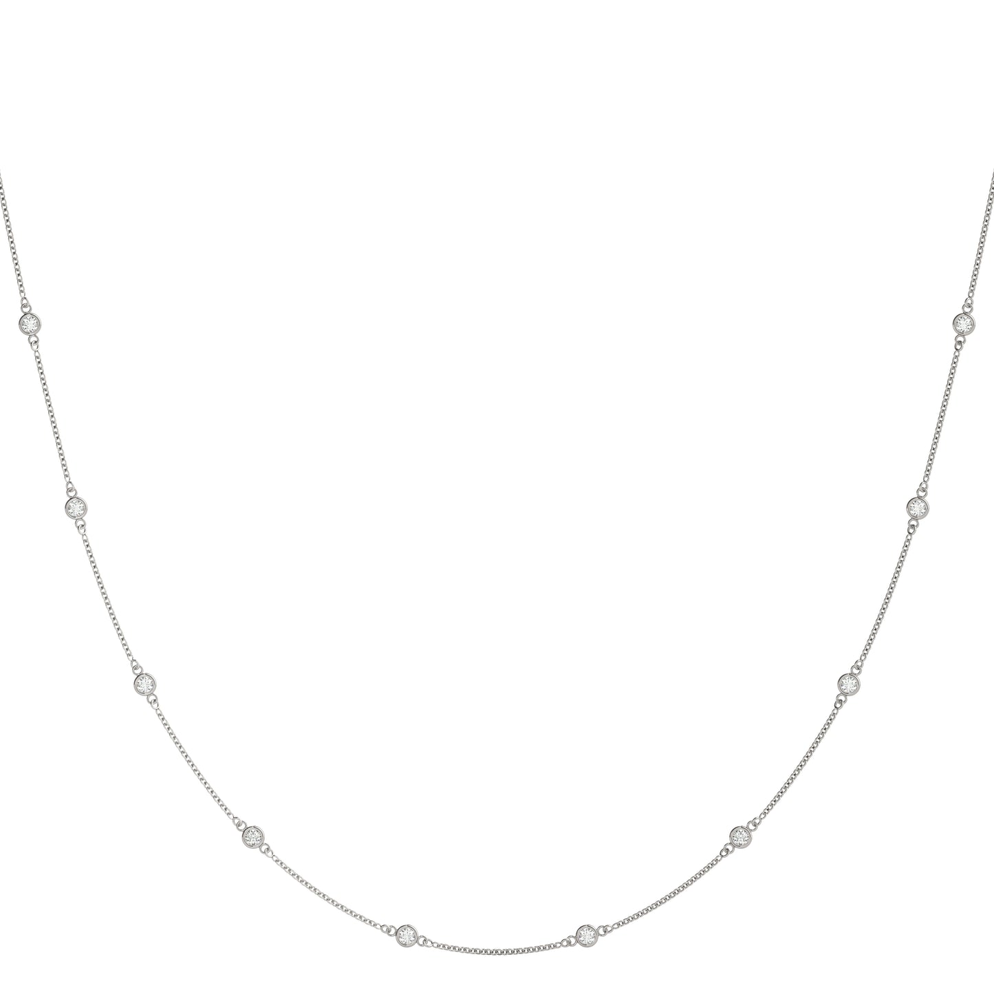 10-Diamond Round Pendant Necklace