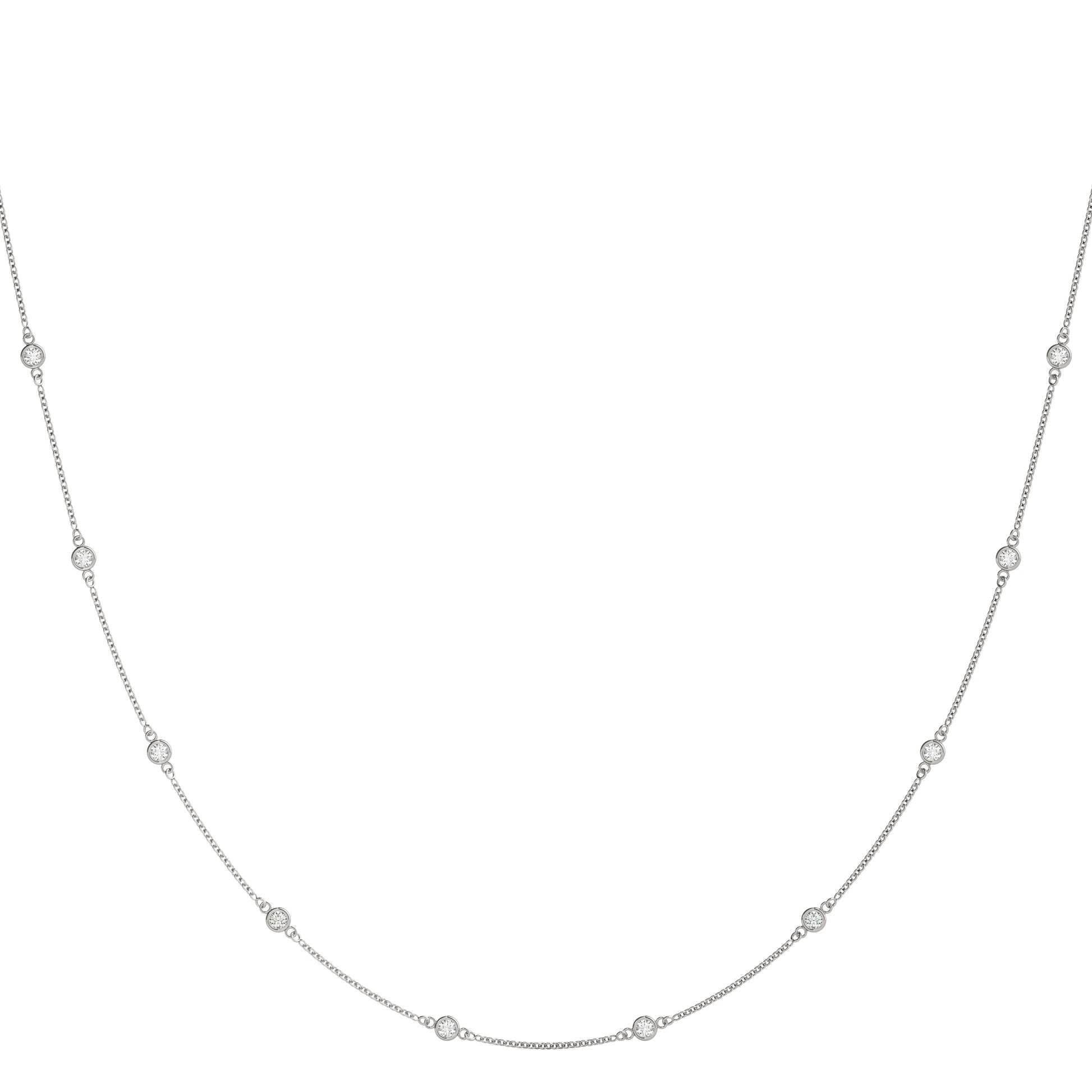 10-Diamond Round Pendant Necklace