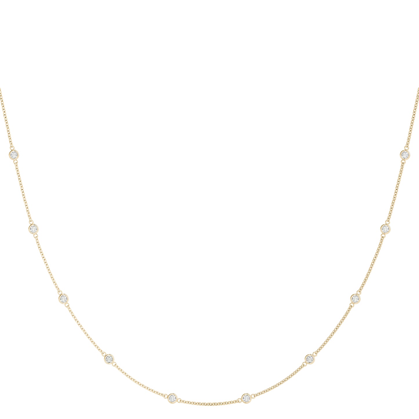 14K Yellow Gold 1 ct Diamond Fashion Necklace