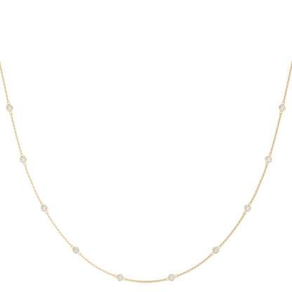 14K Yellow Gold 1 ct Diamond Fashion Necklace