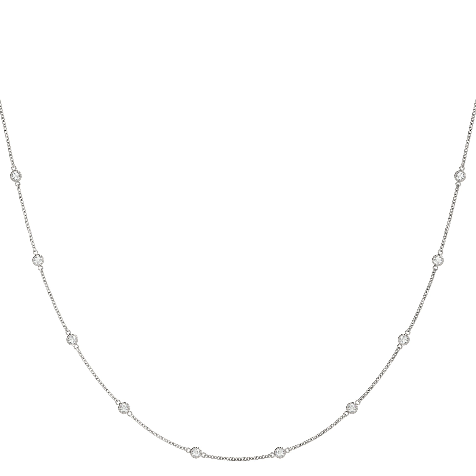 10-Diamond Round Pendant Necklace