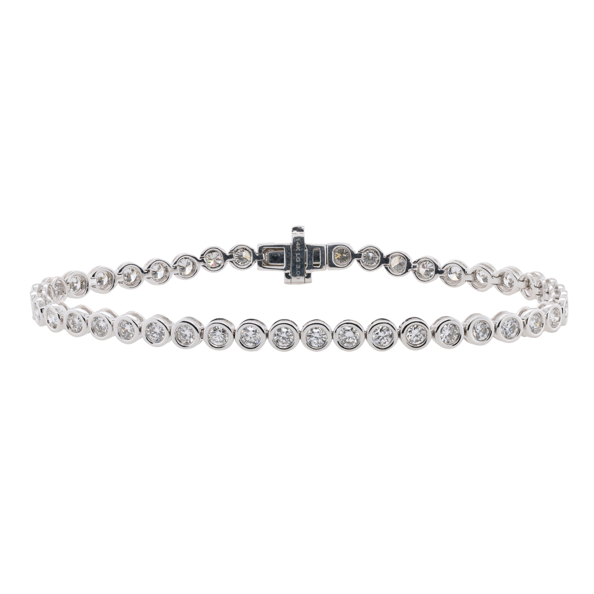 3.00 CTTW Round Lab-Grown Diamond Tennis Bracelet in 14K White Gold, 7"
