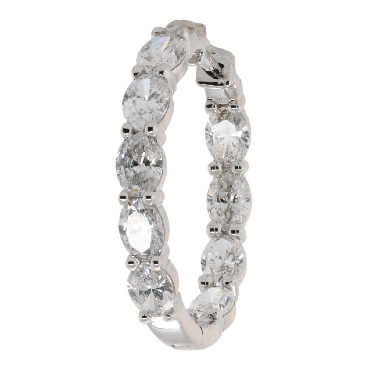 Lab-Grown Diamond Prong Hoop Earrings in 14K White Gold, 2.00 CTTW