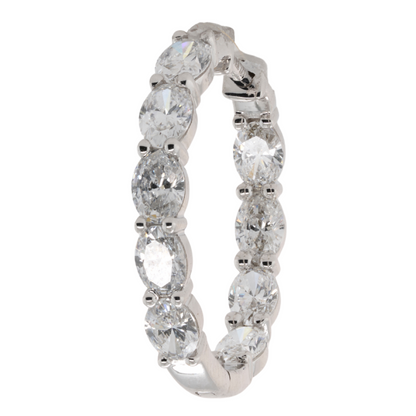 Lab-Grown Diamond Prong Hoop Earrings in 14K White Gold, 2.00 CTTW