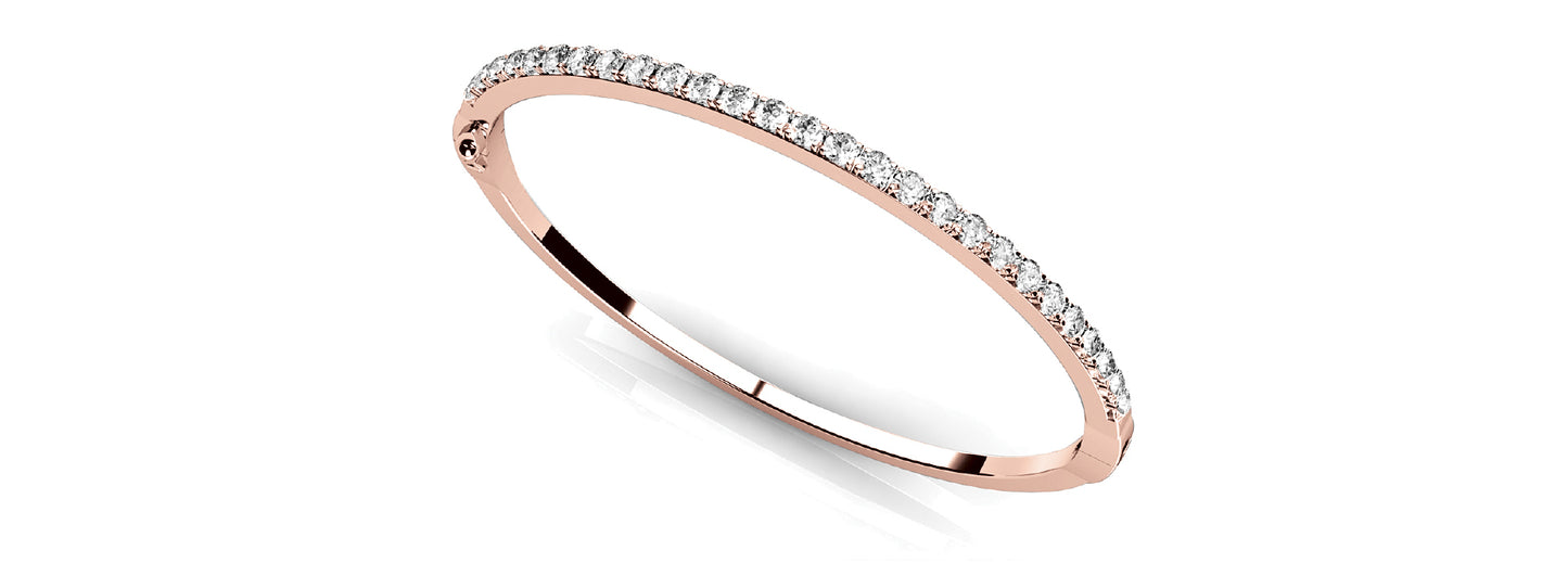 14K Rose Gold Diamond Fashion Bangle