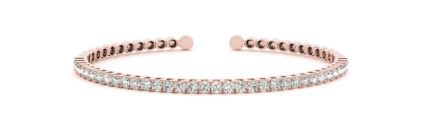 14K Rose Gold Diamond Fashion Bangle