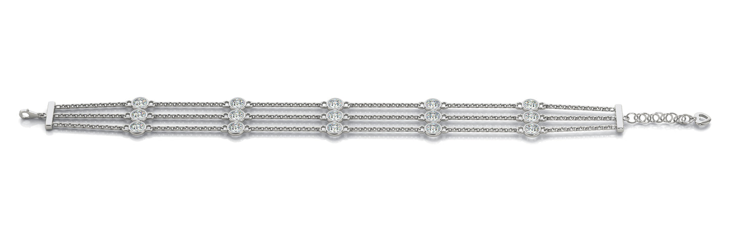Multi-Diamond Round Stone Fashion Bracelet