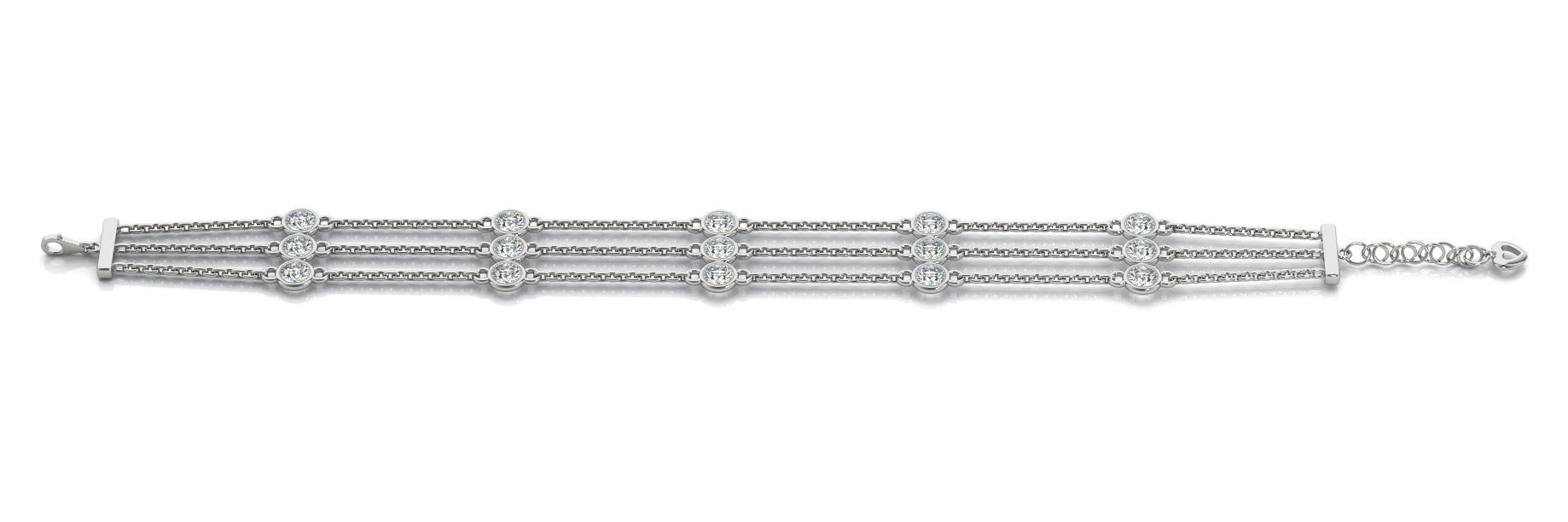 Multi-Diamond Round Stone Fashion Bracelet