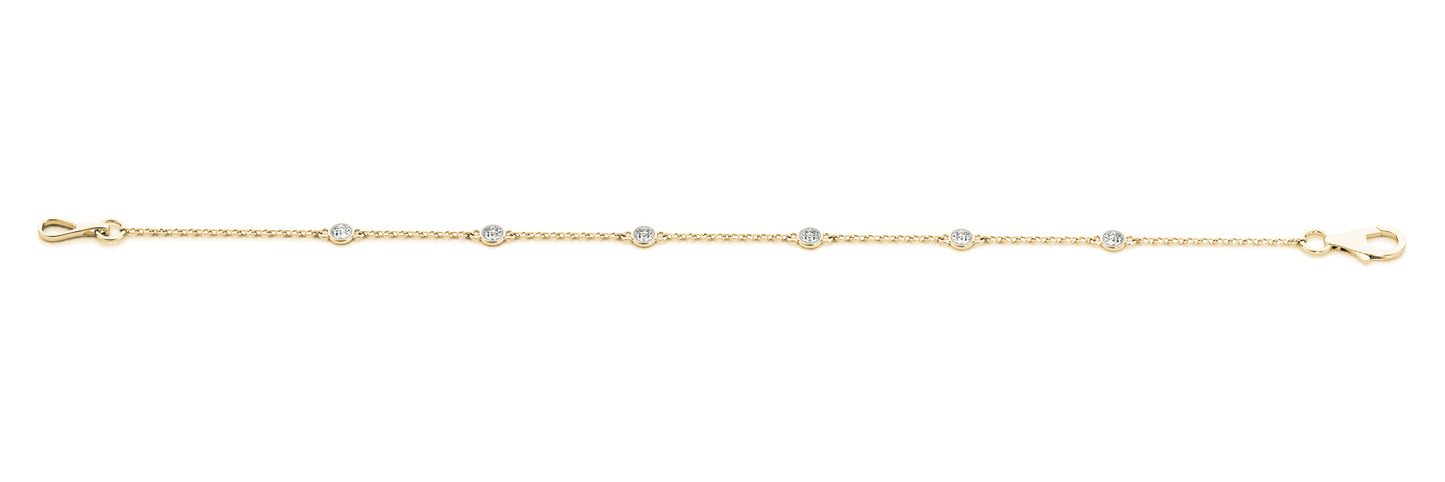 14K Yellow Gold Round Diamond Fashion Bracelet