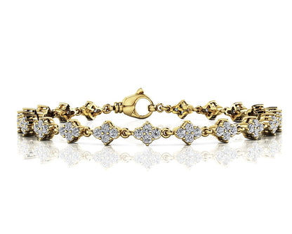 Multi-Diamond Fashion Link Bracelet