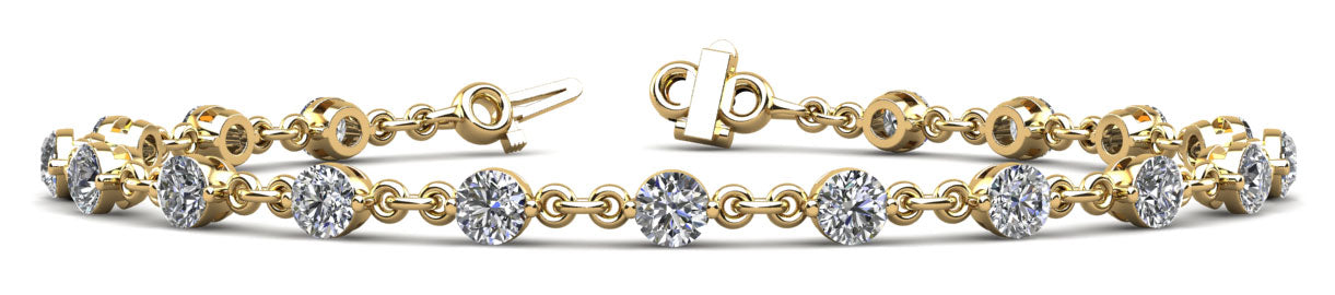 14K Yellow Gold Round Diamond Fashion Bracelet