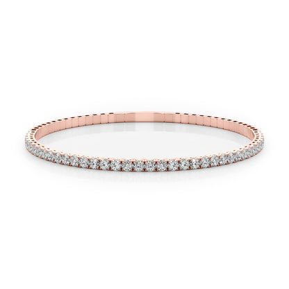 14K Rose Gold Diamond Flex Bangle Bracelet