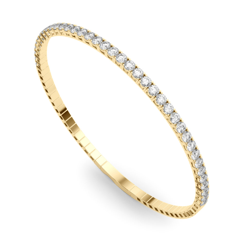 14K Yellow Gold Diamond Flex Bangle Bracelet