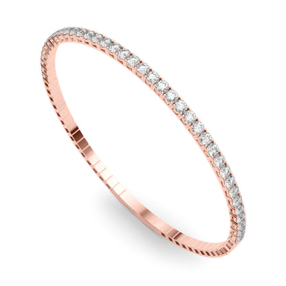 14K Rose Gold Diamond Flex Bangle Bracelet