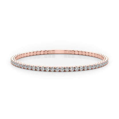 14K Rose Gold Diamond Flex Bangle Bracelet