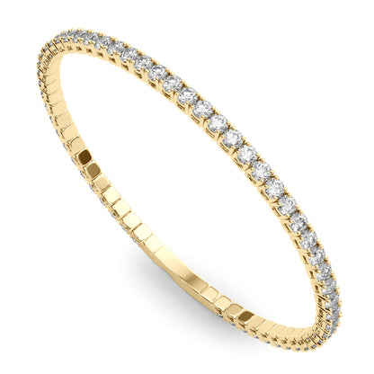 14K Yellow Gold Diamond Flex Bangle Bracelet