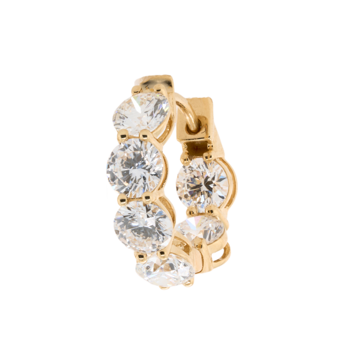 3.2 CTTW Round Lab-Grown Diamond Huggie Earrings in 14K Yellow Gold