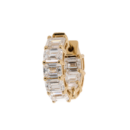 Lab-Grown Diamond Prong Huggie Earrings in 14K Yellow Gold, 3.89 CTTW
