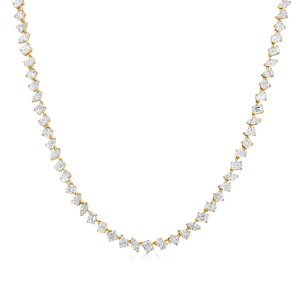 Diamond Multi Shape Tennis Necklace