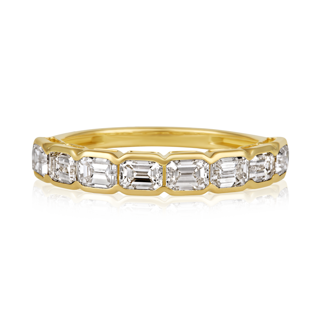 Diamond Emerald Bezel Ring