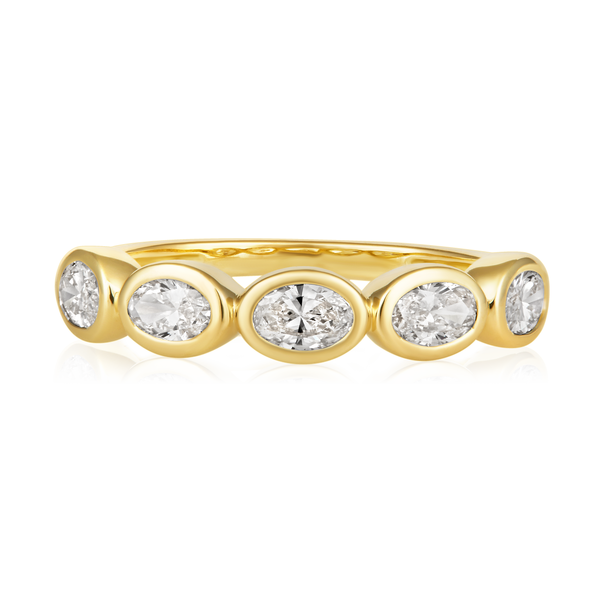 Diamond Oval Bezel Ring