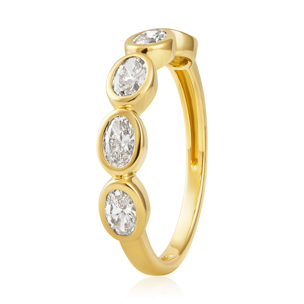 Diamond Oval Bezel Ring